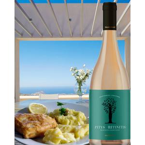 Troupis Pytis Ritinitis Wild Ferment | Retsina White Wine Assyrtiko (NV) 750ml | Troupis Winery