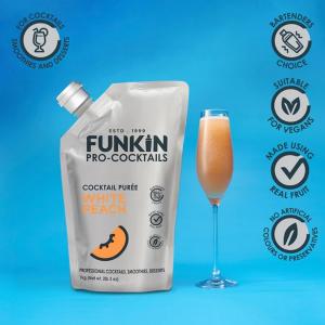 Funkin White Peach Puree 1kg | Πουρές για Κοκτέιλ με Γεύση Λευκό Ροδάκινο | Funkin Cocktails