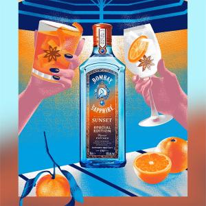 Bombay Sapphire Sunset Gin 700ml | London Dry Gin | Bombay