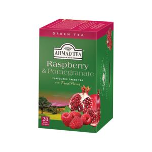 Ahmad Tea Raspberry and Pomegranate Green Tea 20 Teabags 40g | Ahmad Tea