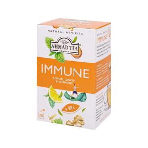 Ahmad Tea Immune Lemon Ginger Tumeric Infusion 20 Teabags 30g | Ahmad Tea